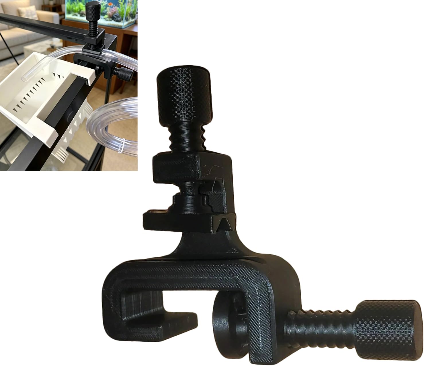 Plastic Pipe Clip - ホースバスケットクランプ、水槽パイプ固定クランプ、調整可能な水槽チューブホルダークリップ、ウォーターホース固定ブラケット、工具不要で取り付け可能