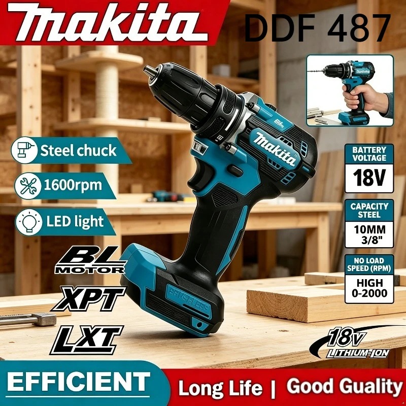 Makita Drill Ddf484 - マキタ DDF487 18V ブラシレスコードレスドリルドライバー 電動スクリュードライバー インパクトドライバー