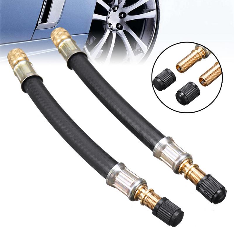 Flexible Hose Braided - 柔軟なゴムホースエアコンプレッサーアダプター車のタイヤバルブステムエクステンダー自転車オートバイトレーラー乗客ベビーカー用