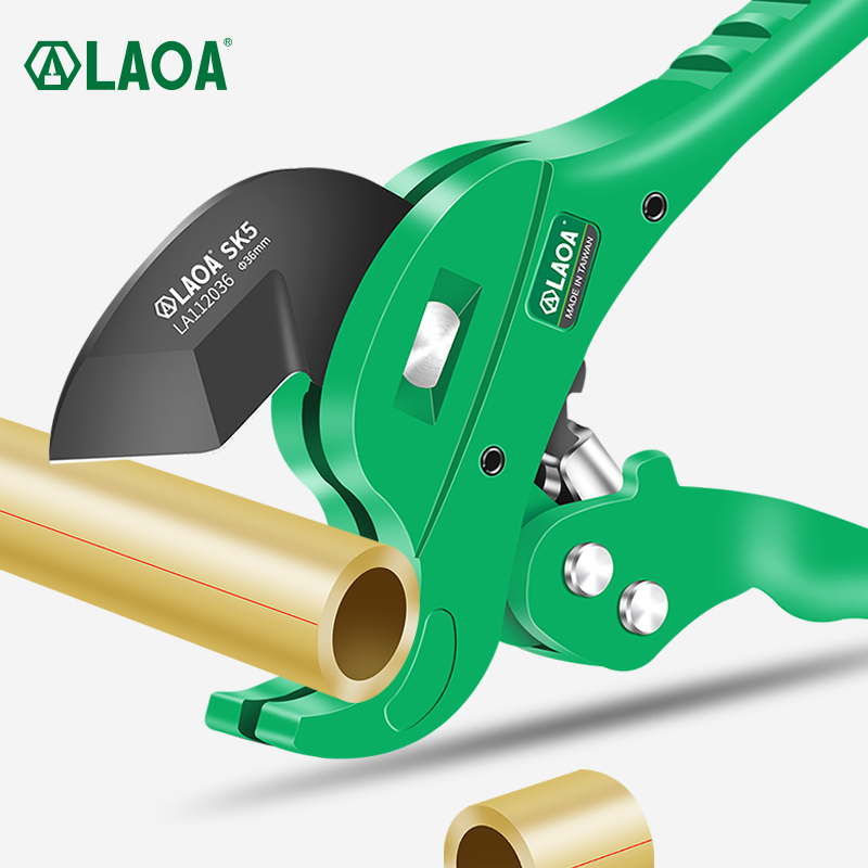 Pipe Cutter Ratchet - LAOA PVCパイプカッター 36mm アルミ合金ボディ ラチェット式ハサミ チューブホース