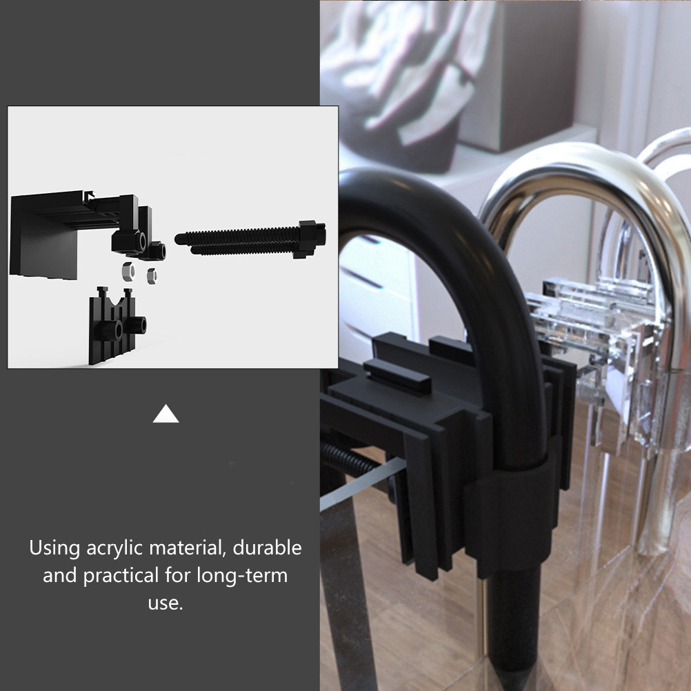 Plastic Pipe Clip - 2個入りアクリル固定クランプ 水管クリップ 水槽フィルター入口出口ホルダー 魚タンク安定固定ツール